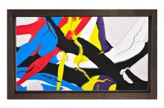 Soyut Reprodüksiyon Tablosu Kahverengi Ahşap - 50x70