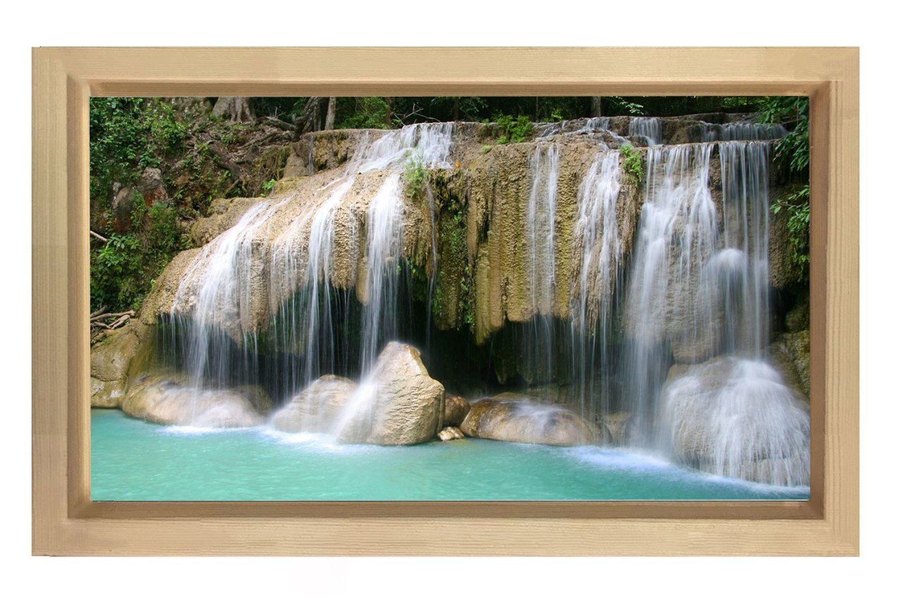Pınarlar Ve Berrak Su Tablosu Naturel Ahşap Çerçeve - 100x200