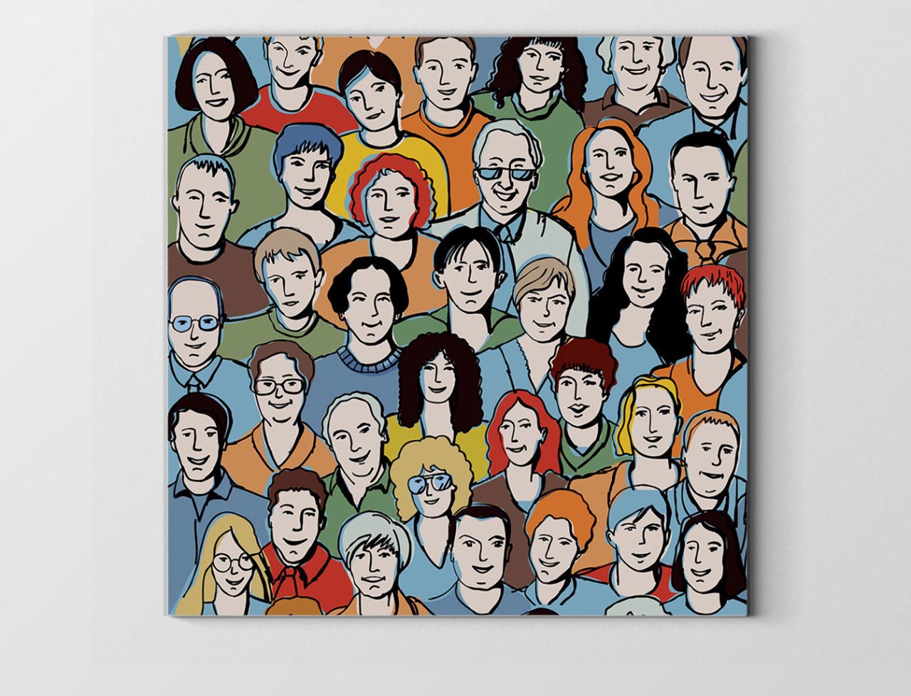 Yüzler  Tablosu Çerçevesiz - 60x60