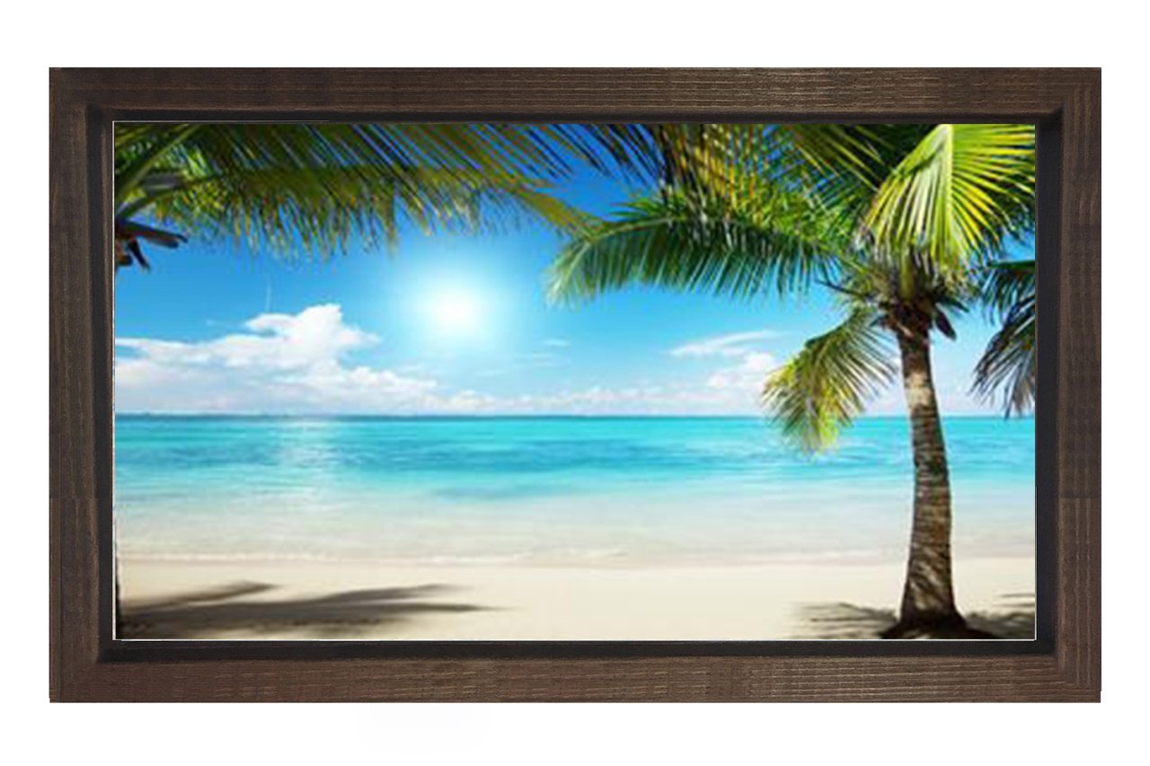 Tropikal Kumsal Tablosu Kahverengi Ahşap - 50x70