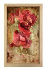 Gelincikler Tablosu Naturel Ahşap Çerçeve - 45x30