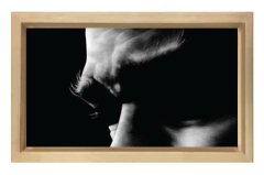 Atatürk Silüet yatay Tablosu Naturel Ahşap Çerçeve - 45x30