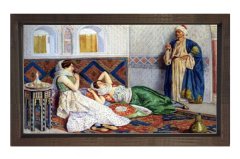Harem Tablosu Kahverengi Ahşap Çerçeve - 50x90
