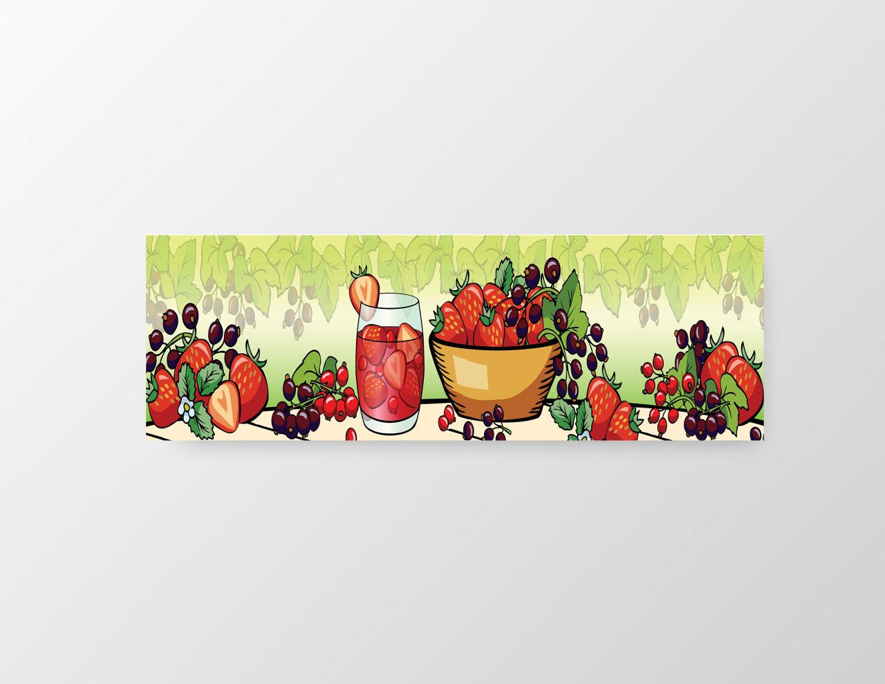 Meyveli Masa Tablosu Çerçevesiz - 120x40