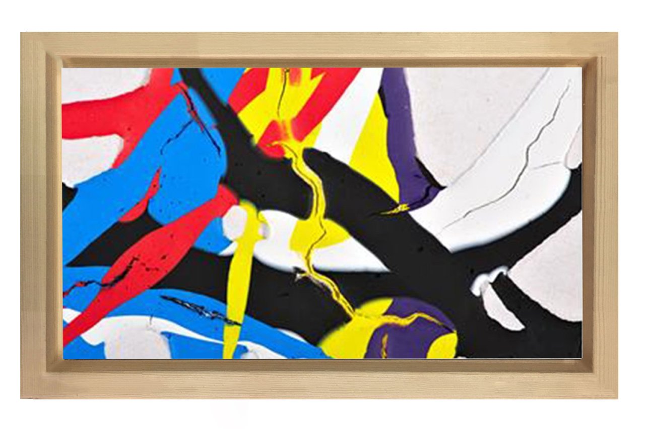 Soyut Reprodüksiyon Tablosu Naturel Ahşap - 40x60