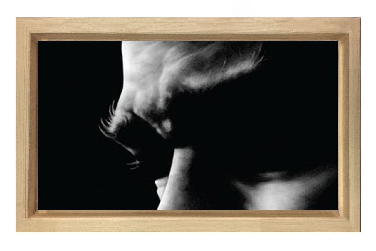 Atatürk Silüet yatay Tablosu Naturel Ahşap Çerçeve - 70x100