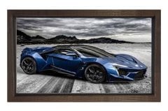Mavi Fenyr Tablosu Kahverengi Ahşap Çerçeve - 40x60