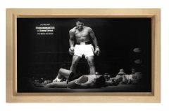 Muhammed Ali Ringde Tablosu Naturel Ahşap Çerçeve - 70x100