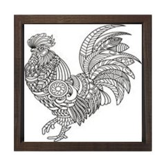 Mandala Horoz Tablosu Kahverengi Ahşap Çerçeve - 50x50