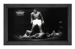 Muhammed Ali Ringde Tablosu Siyah Ahşap Çerçeve - 100x200