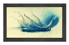 Soyut Mavilik  Tablosu Siyah Ahşap - 70x100