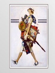 Vintage Kadın Tablosu Çerçevesiz - 100x150