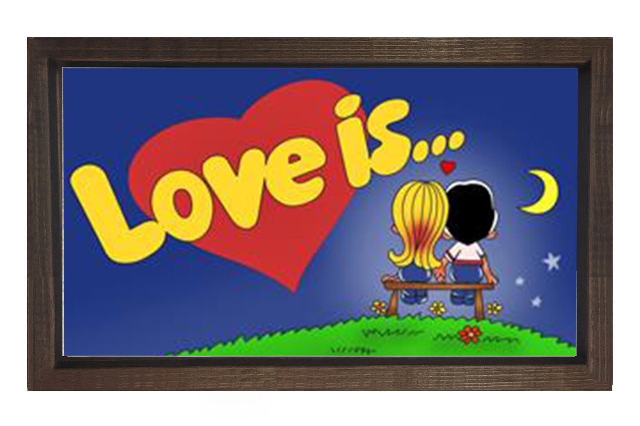 Love İs Tablosu Kahverengi Ahşap Çerçeve - 40x60