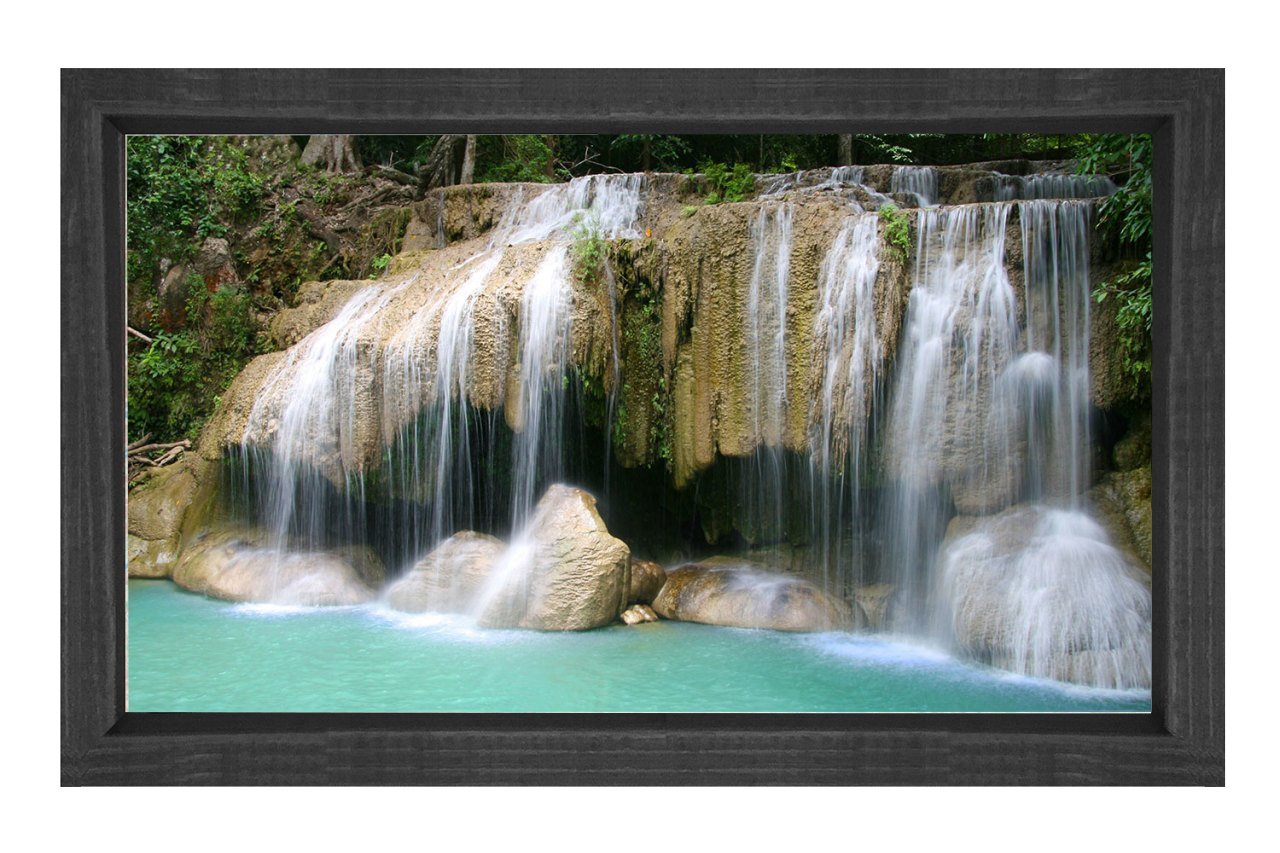 Pınarlar Ve Berrak Su Tablosu Siyah Ahşap Çerçeve - 50x70