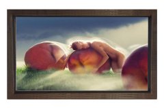 Şeftali Kadını Tablosu Kahverengi Ahşap Çerçeve - 100x150