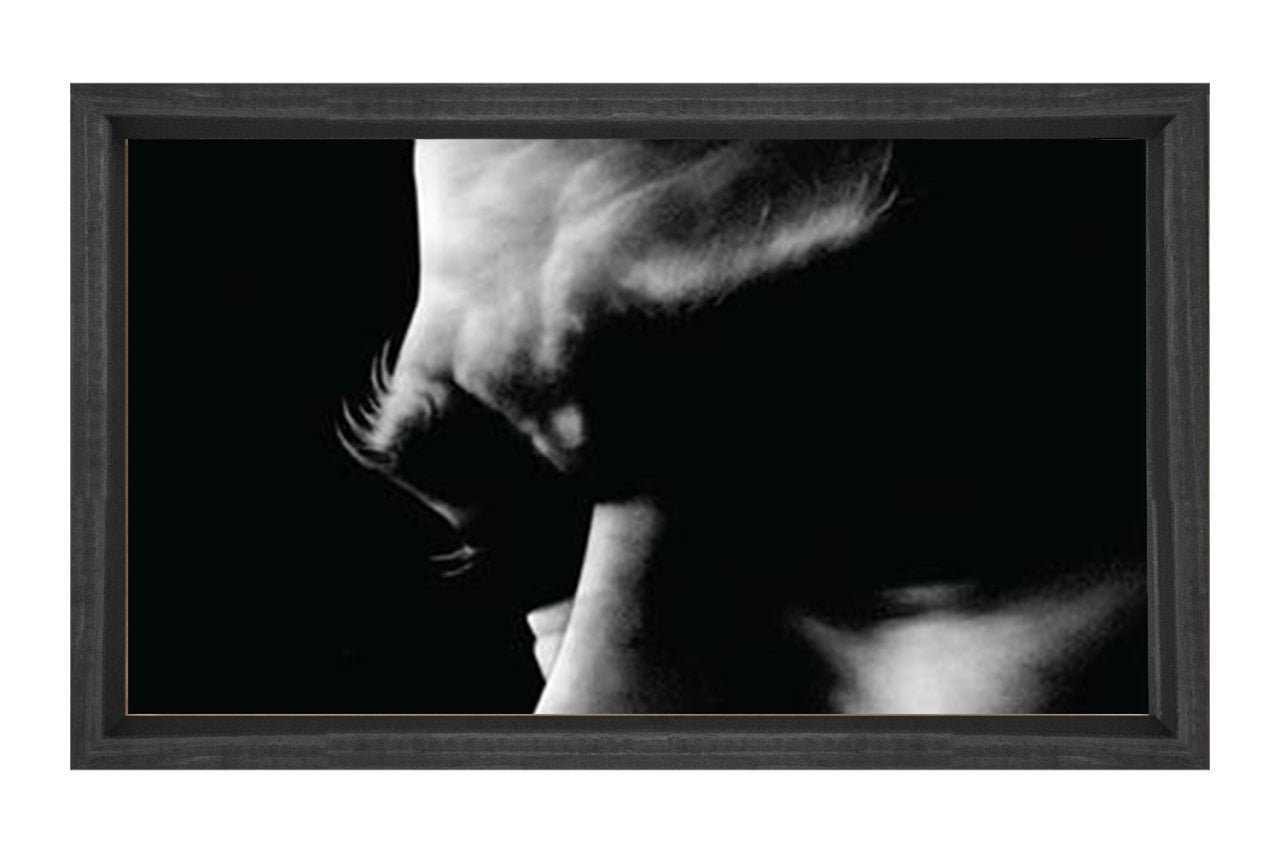 Atatürk Silüet yatay Tablosu Siyah Ahşap Çerçeve - 50x90