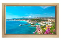 Sahil Boyu Manzarası Tablosu Naturel Ahşap - 50x70