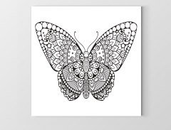 Mandala Kelebek Tablosu Çerçevesiz - 50x50