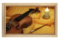 Keman Tablosu Naturel Ahşap Çerçeve - 50x90
