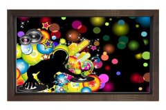 Dj Müzik Eğlence Tablosu Kahverengi Ahşap Çerçeve - 70x100