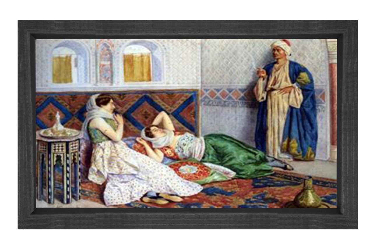 Harem Tablosu Siyah Ahşap Çerçeve - 45x30