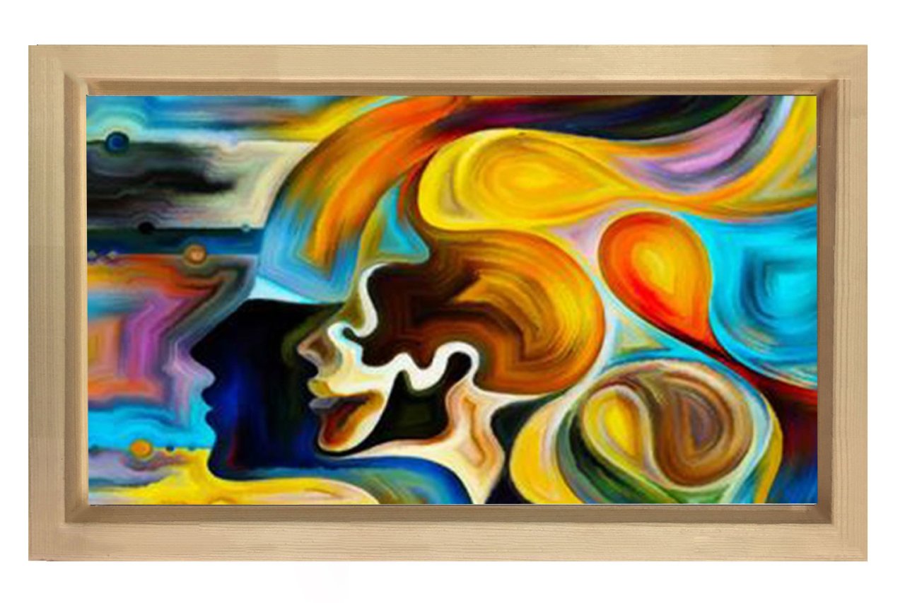 Soyut Reprodüksiyon Tablosu Naturel Ahşap - 100x150