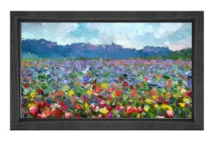 Çiçekler Manzara Tablosu Siyah Ahşap - 100x150