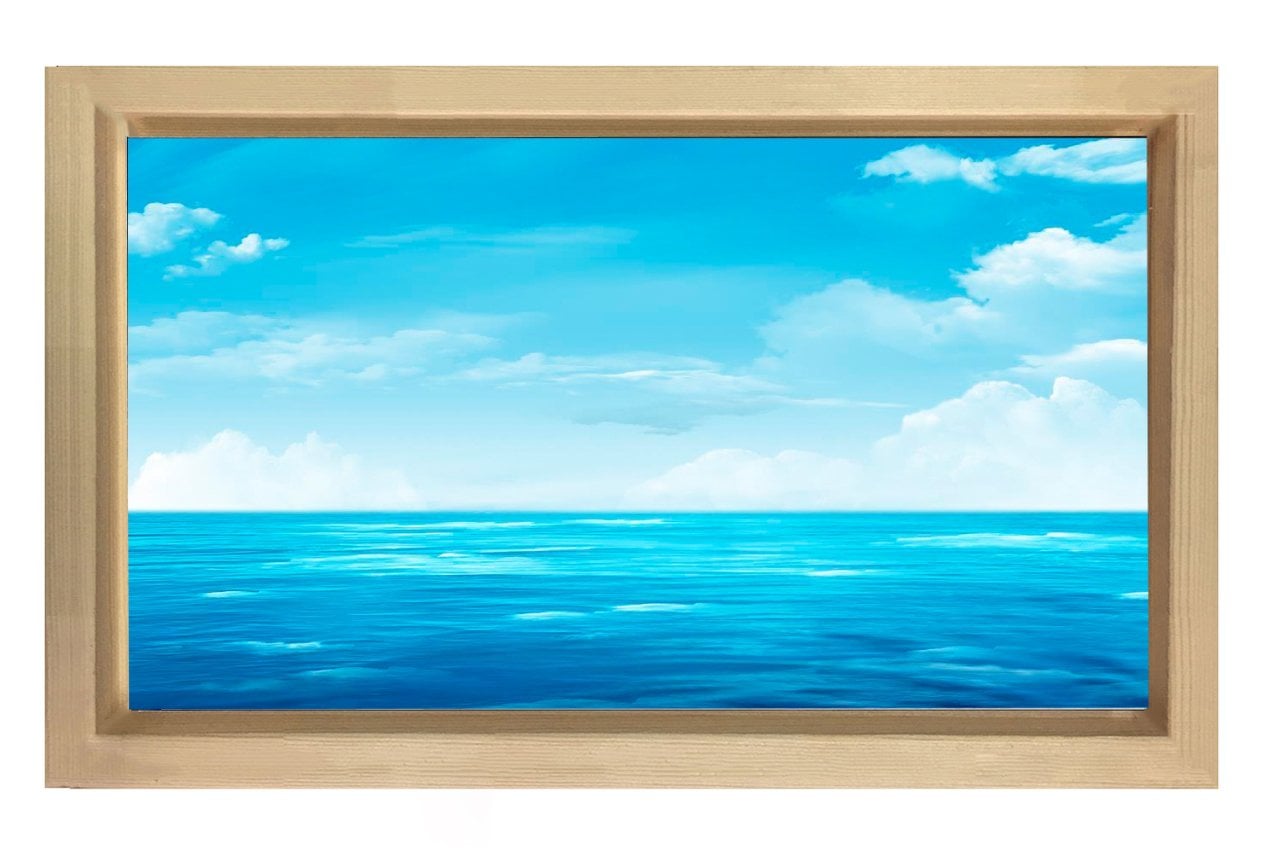 Gökyüzü ve Deniz Tablosu Naturel Ahşap Çerçeve - 100x200
