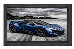 Mavi Fenyr Tablosu Siyah Ahşap Çerçeve - 100x200