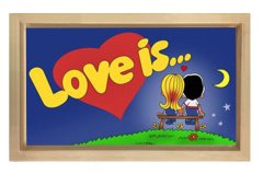 Love İs Tablosu Naturel Ahşap Çerçeve - 50x90