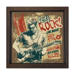 The Rock Tablosu Kahverengi Ahşap Çerçeve - 60x60