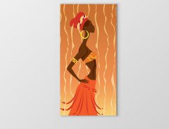 Afrikalı Dekor Kadın Tablosu Çerçevesiz - 50x90