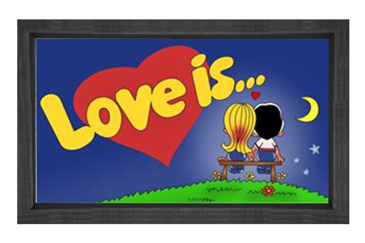 Love İs Tablosu Siyah Ahşap Çerçeve - 100x150