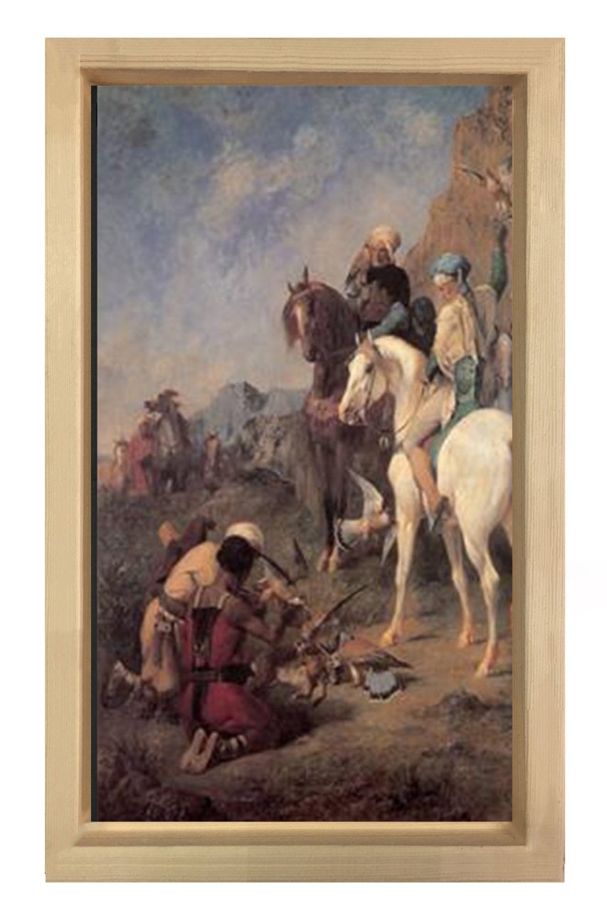 Çölde Konaklama Tablosu Naturel Ahşap Çerçeve - 50x70