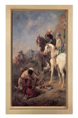 Çölde Konaklama Tablosu Naturel Ahşap Çerçeve - 50x70