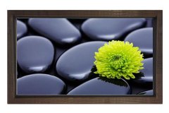 Siyah Taşlar Tablosu Kahverengi Ahşap - 40x60
