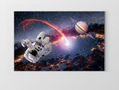 Uzay Astronot ve Jüpiter Tablosu Çerçevesiz - 100x150