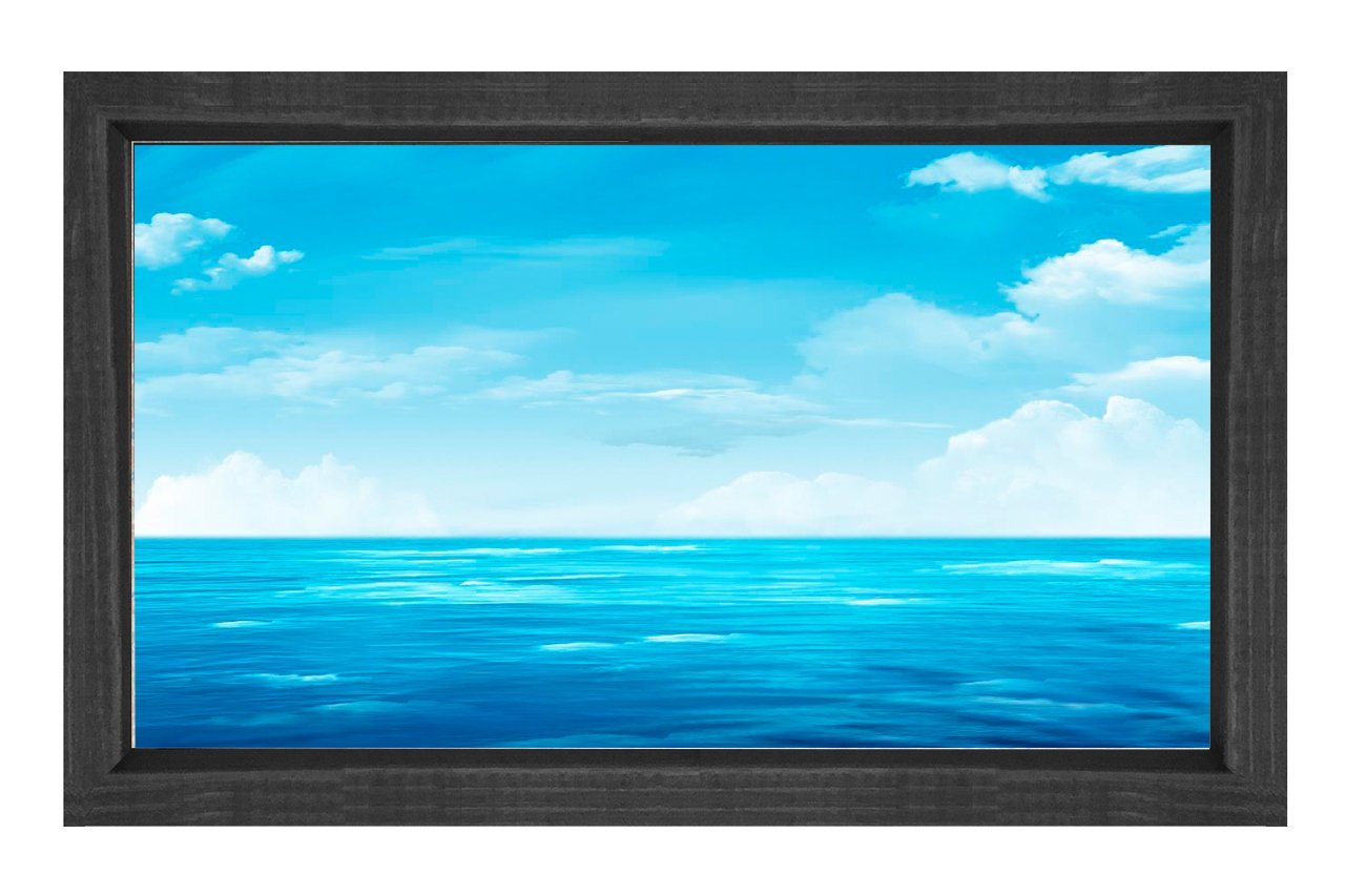 Gökyüzü ve Deniz Tablosu Siyah Ahşap Çerçeve - 100x200