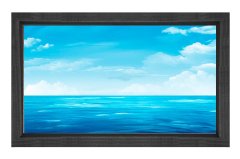 Gökyüzü ve Deniz Tablosu Siyah Ahşap Çerçeve - 100x200