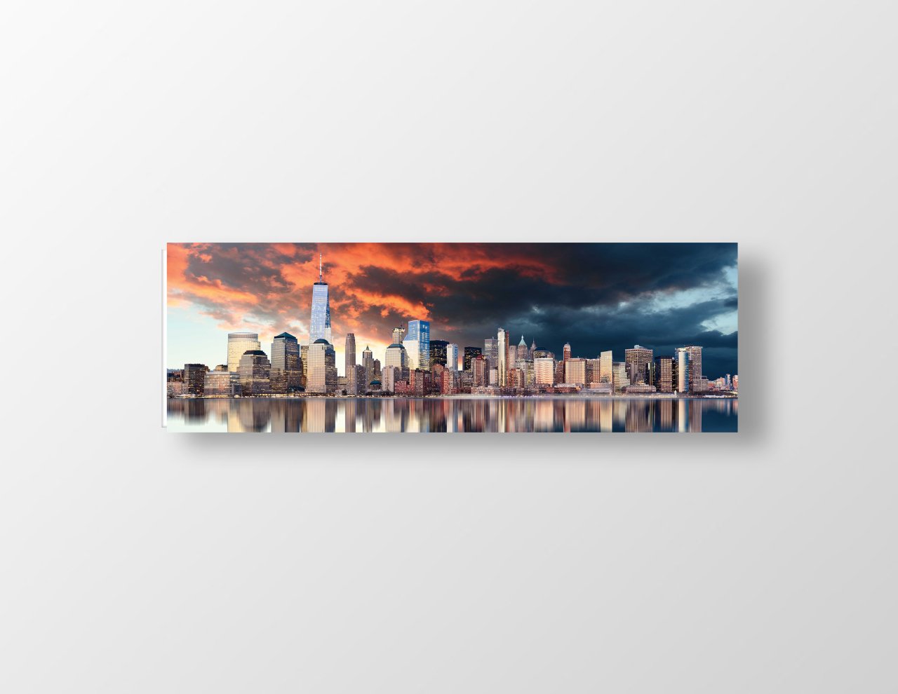 Şehir Kıyısı  Gökdelenler Tablosu Çerçevesiz - 180x60