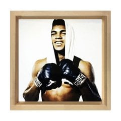 Muhammed Ali Tablosu Naturel Ahşap Çerçeve - 50x50