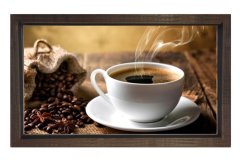Kahve Kupası Ve Kahve Tablosu Kahverengi Ahşap - 45x30