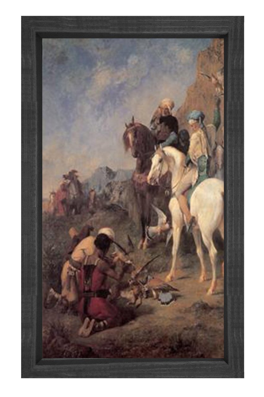 Çölde Konaklama Tablosu Siyah Ahşap Çerçeve - 100x200