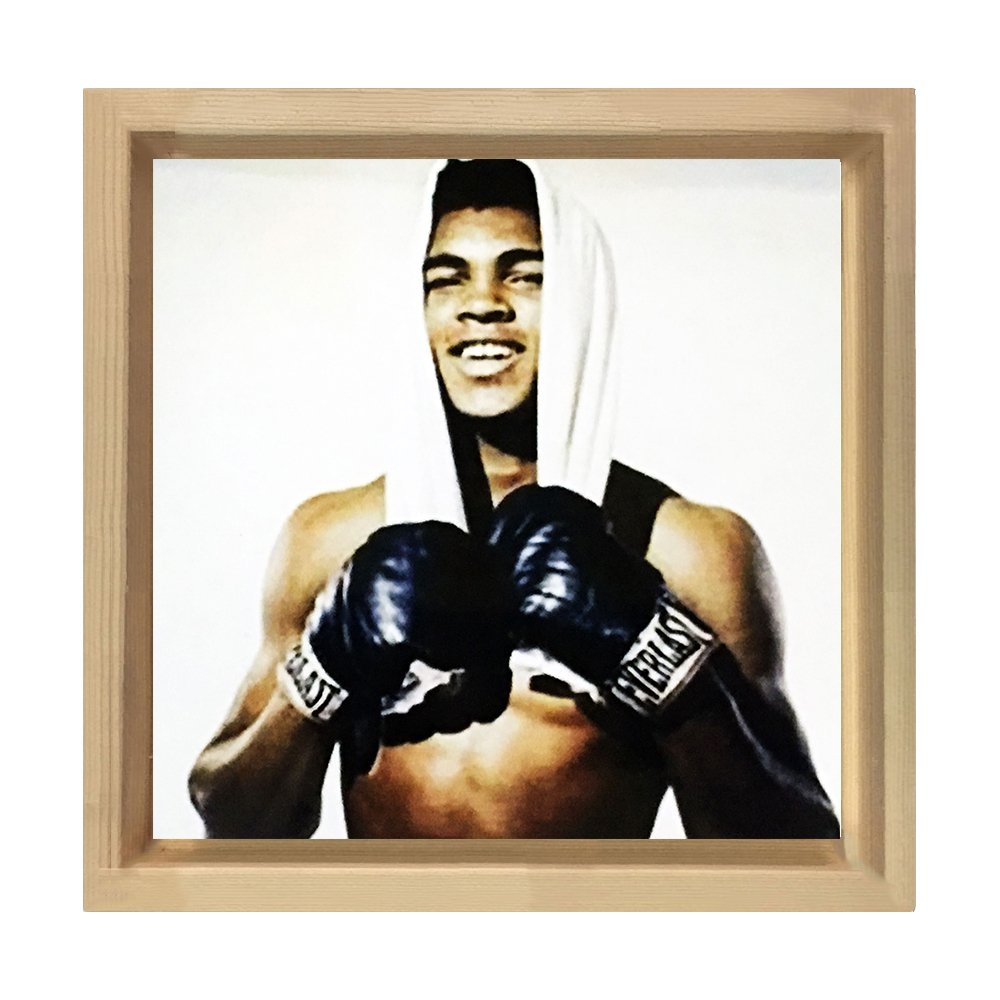 Muhammed Ali Tablosu Naturel Ahşap Çerçeve - 70x70