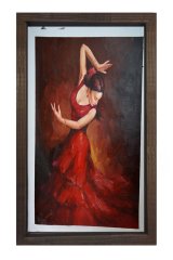 Tango Çifti Tablosu Kahverengi Ahşap Çerçeve - 100x150