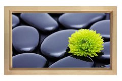 Siyah Taşlar Tablosu Naturel Ahşap - 40x60