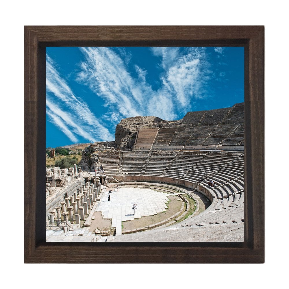 Efes Colezyum Tablosu Kahverengi Ahşap Çerçeve - 80x80