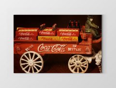 Vintage Coke Cola Arabası Tablosu Çerçevesiz - 45x30