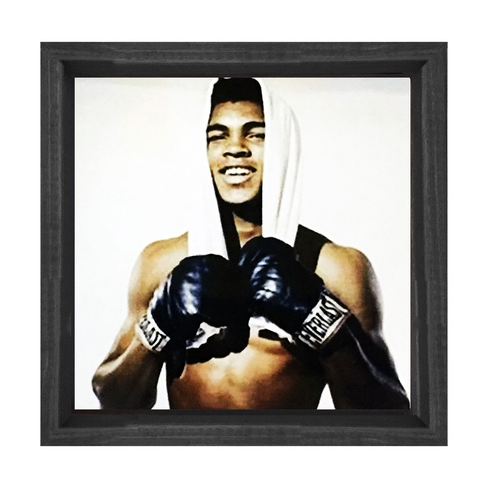 Muhammed Ali Tablosu Siyah Ahşap Çerçeve - 30x30