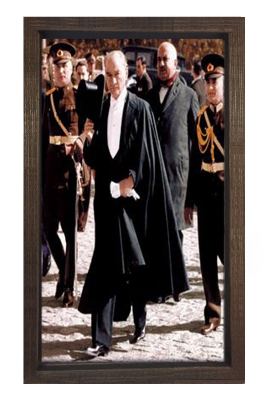 Atatürk Tablosu Kahverengi Ahşap - 100x150